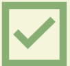 Green background with a large white checkmark