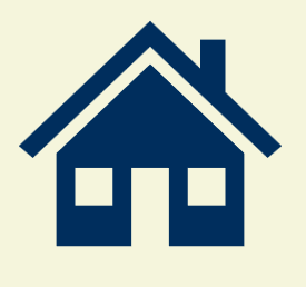 Icon of a house with a pitched roof, chimney, and two windows.