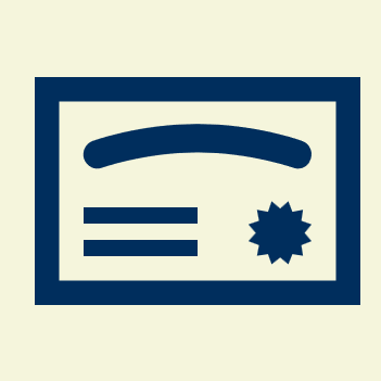 Icon of a credit card with a magnetic stripe and a signature strip.