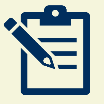 Icon of a clipboard with a pencil, representing writing or note-taking.