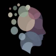 This is a logo for WiderPath. It's a graphic design with a face profile on the right side of the image and on the left there are several varied size circles emanating from the back of the head. They are various colors.