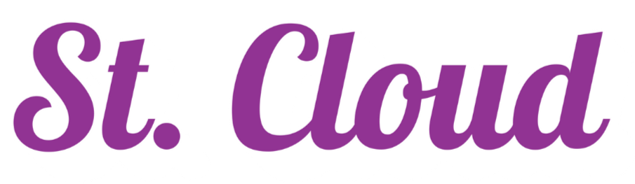 Text that says 'St. Cloud' in purple cursive letters with a white outline.