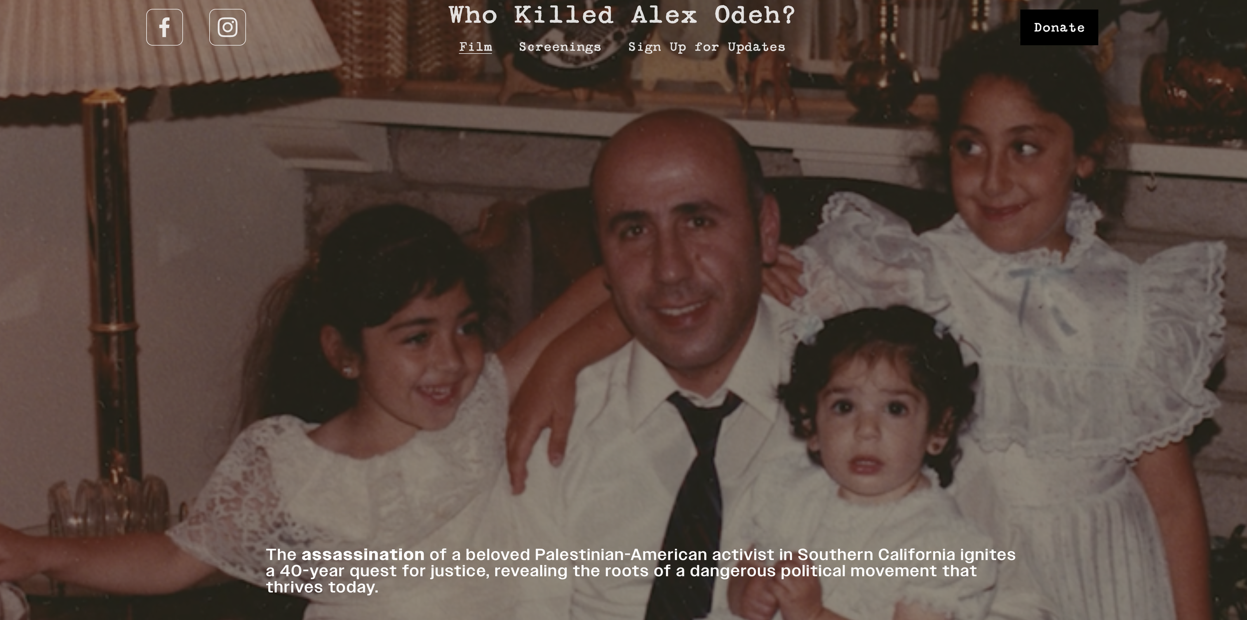 Website for the award winning documentary Who Killed Alex Odeh