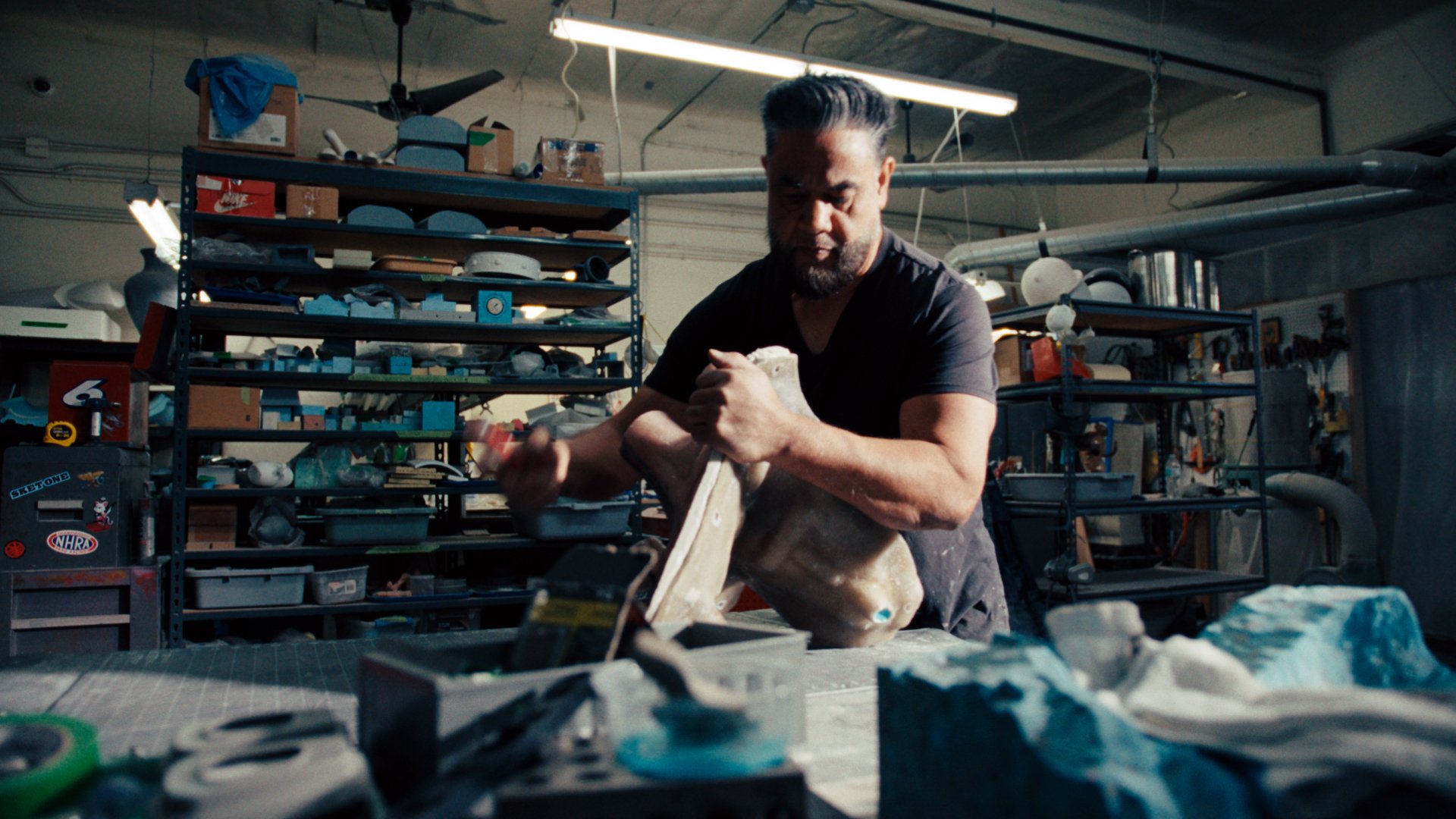 Mold of the original dove being produced at Mana Studios