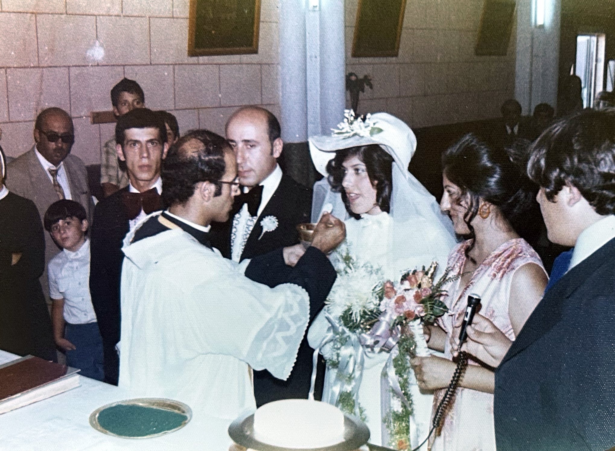 Alex and Norma's wedding in Jifna, Palestine, officiated by Alex's brother Elias