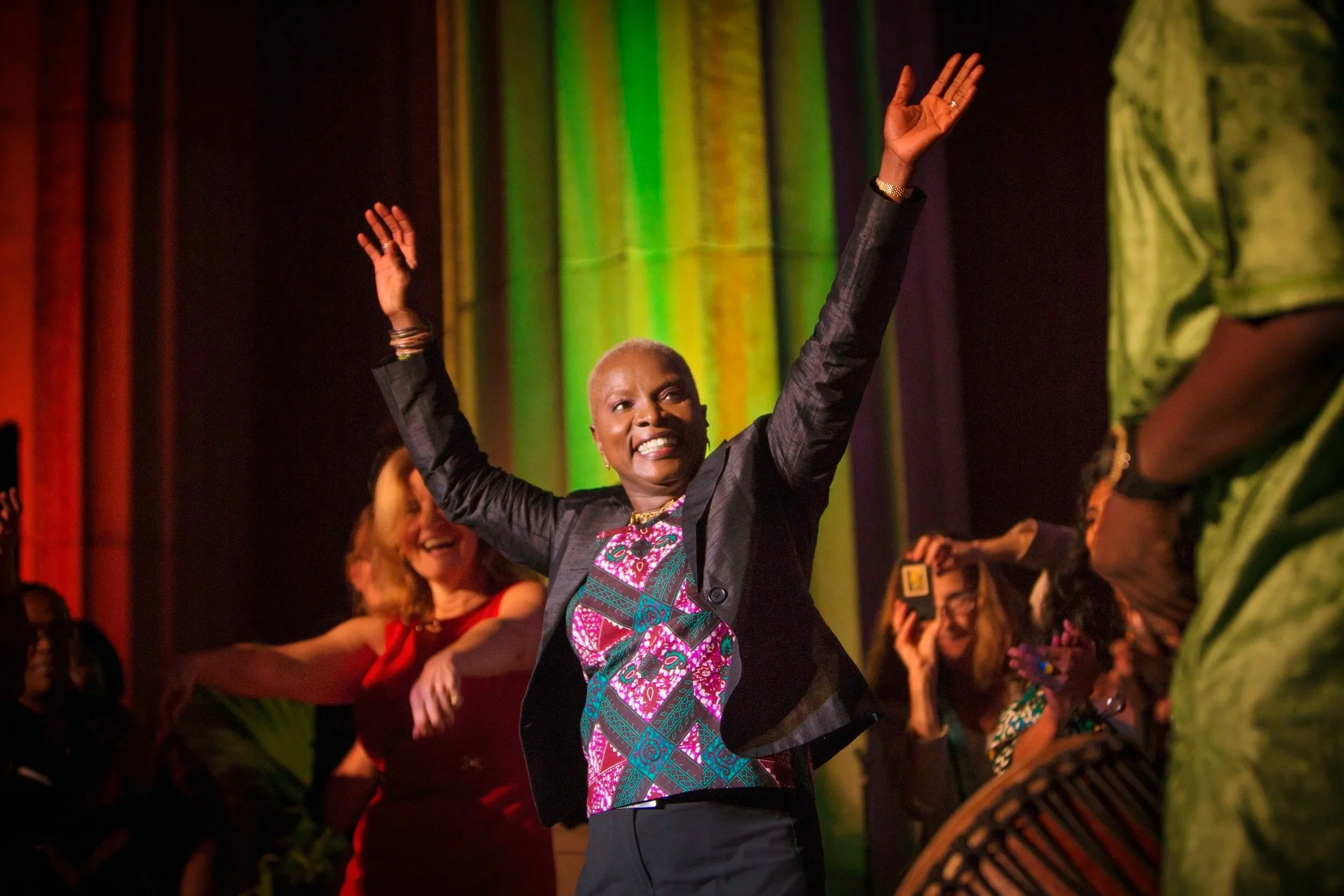 black woman dancing at an event