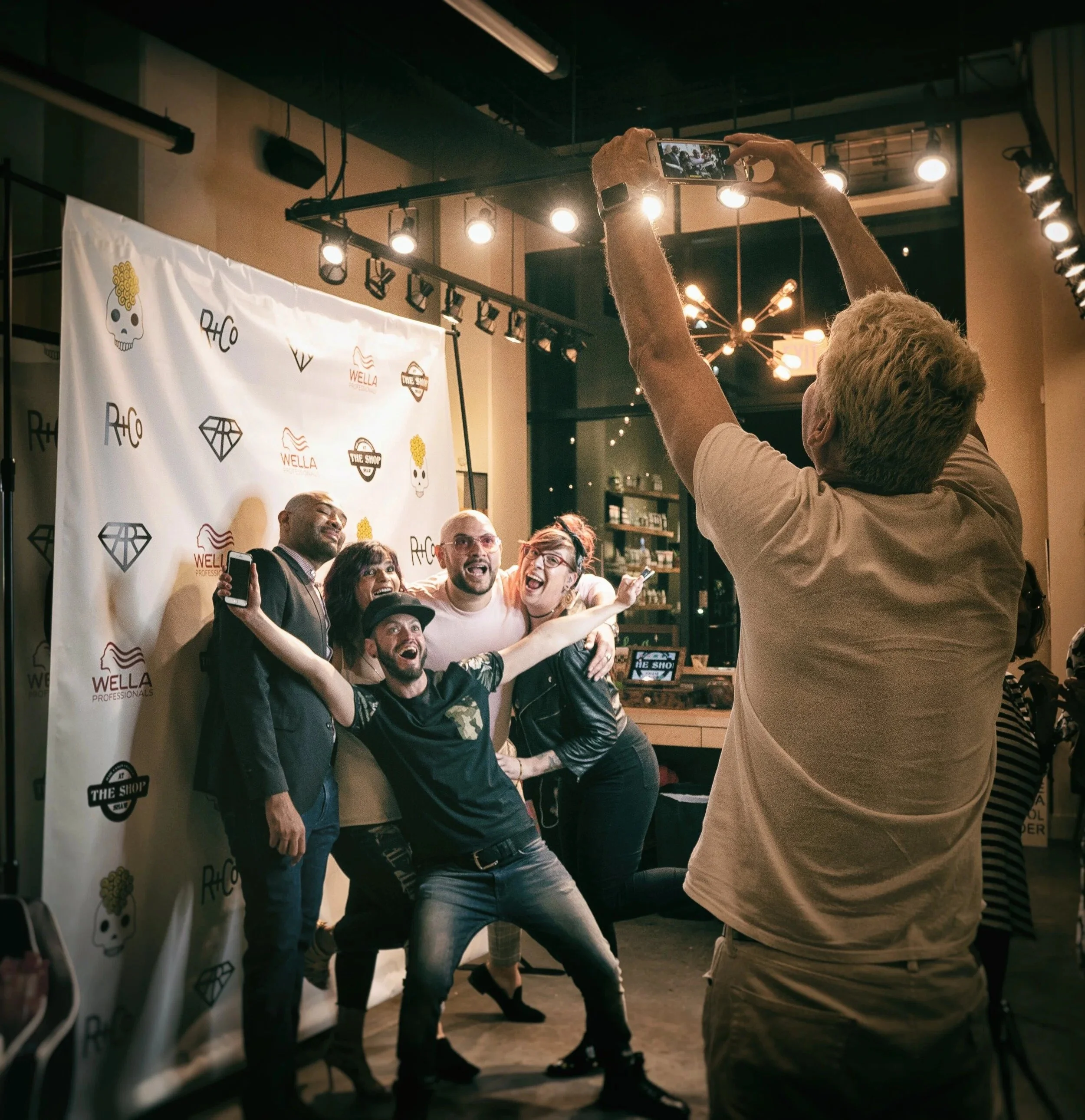 people posing for a photoshoot