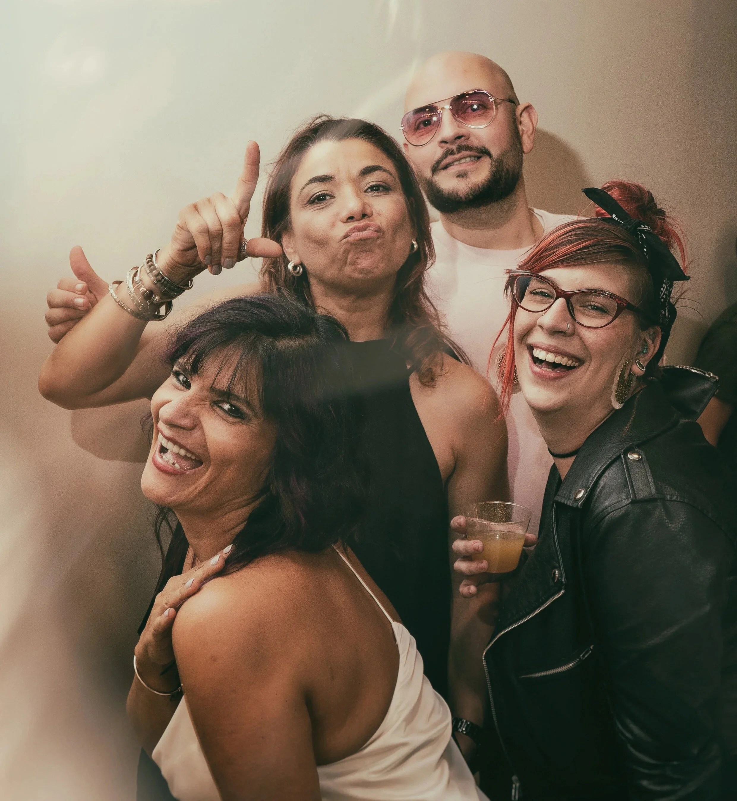 friends posing for a funny photoshoot