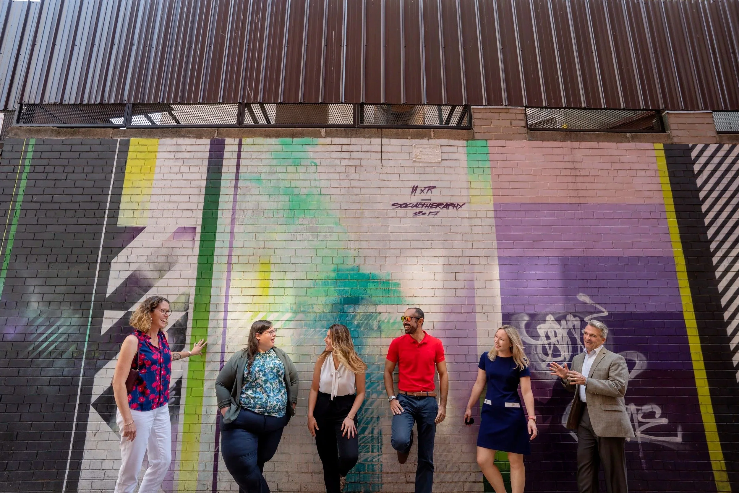 people lineup for a photoshoot