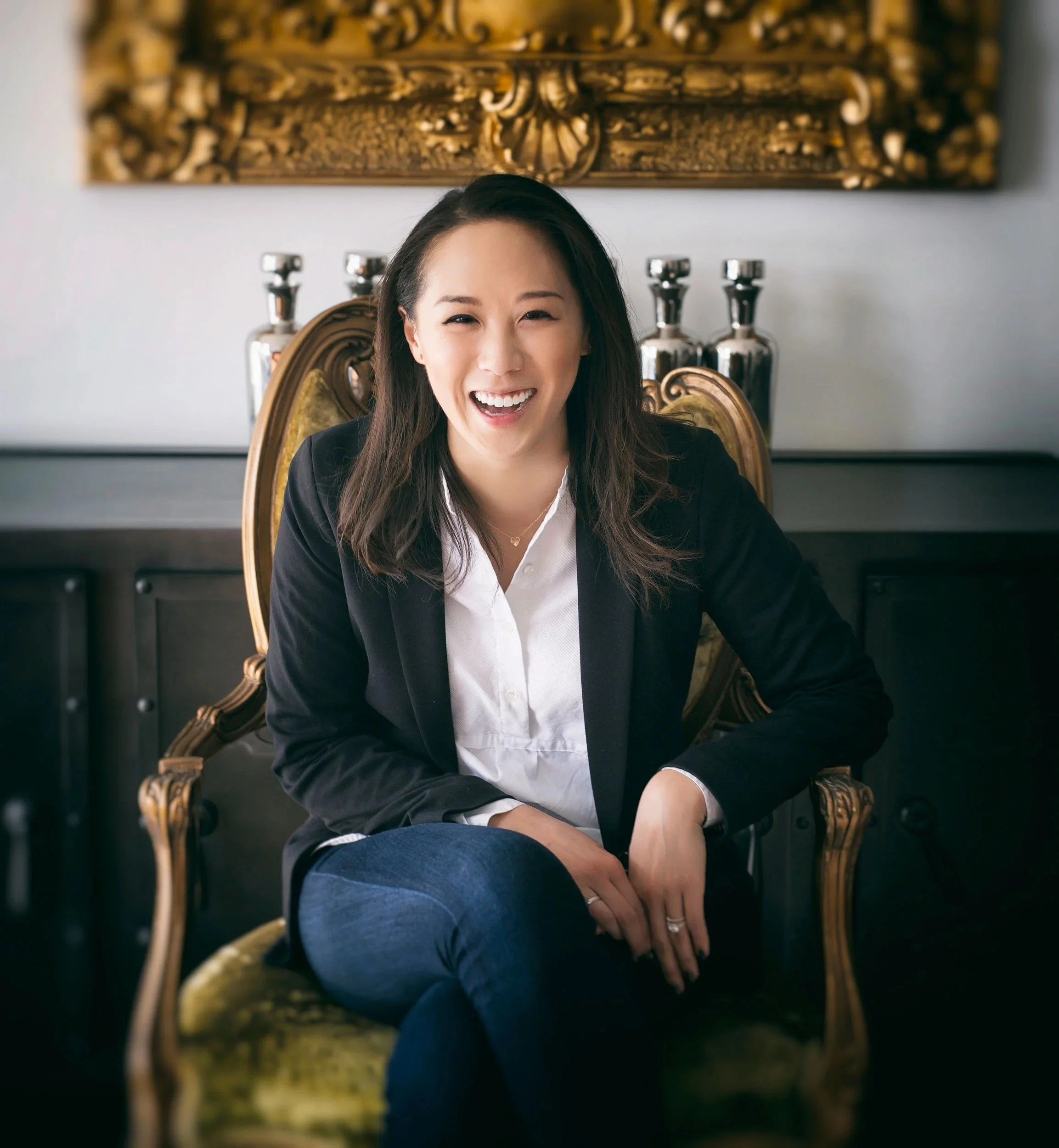 woman sitting on a chair