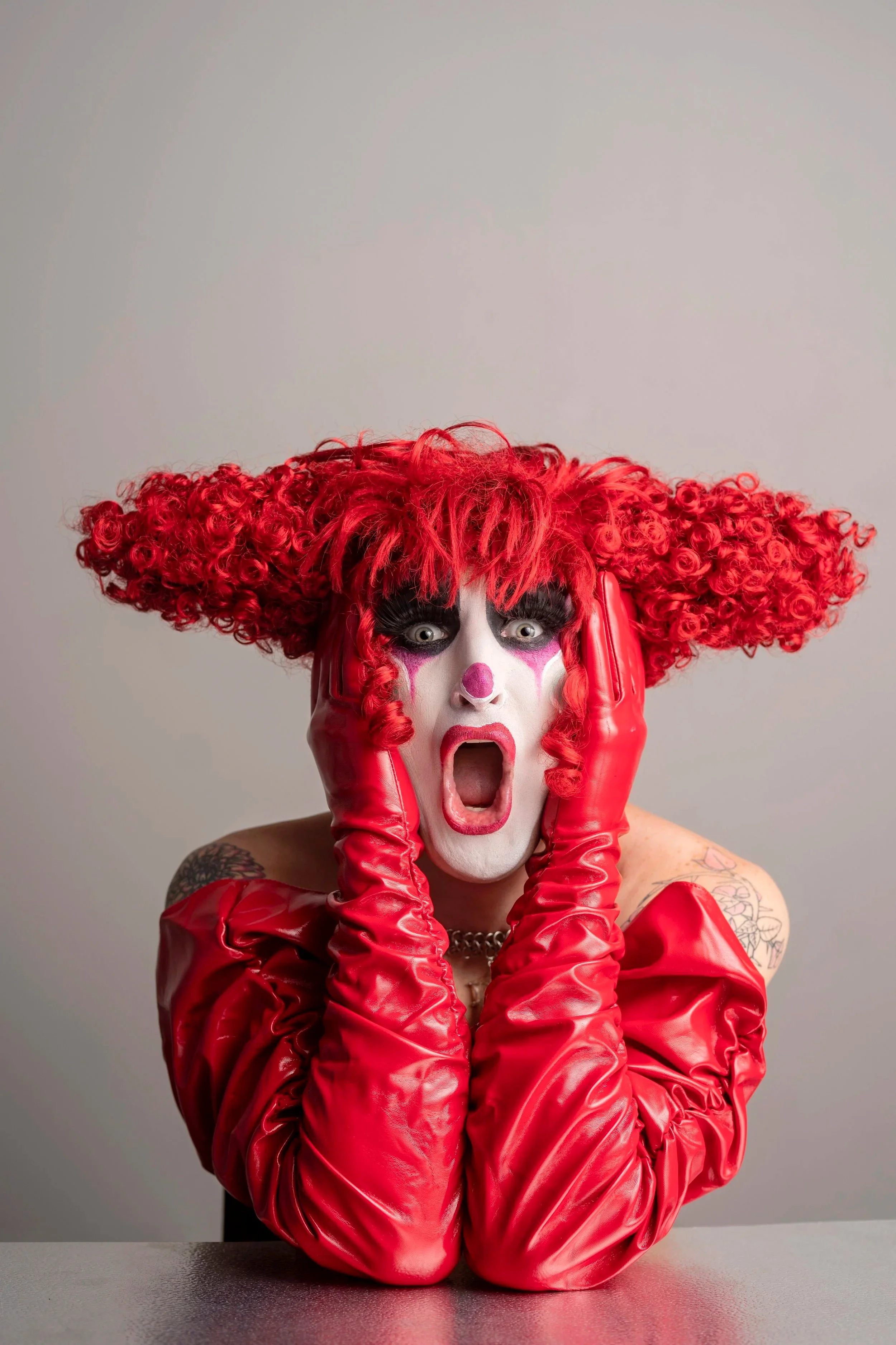 person posing suprised for the camera