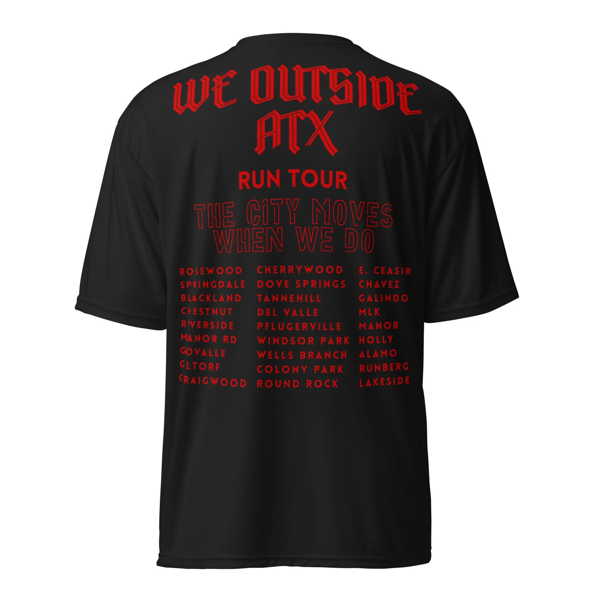 RUN TOUR: Red on Black Athletic Tee