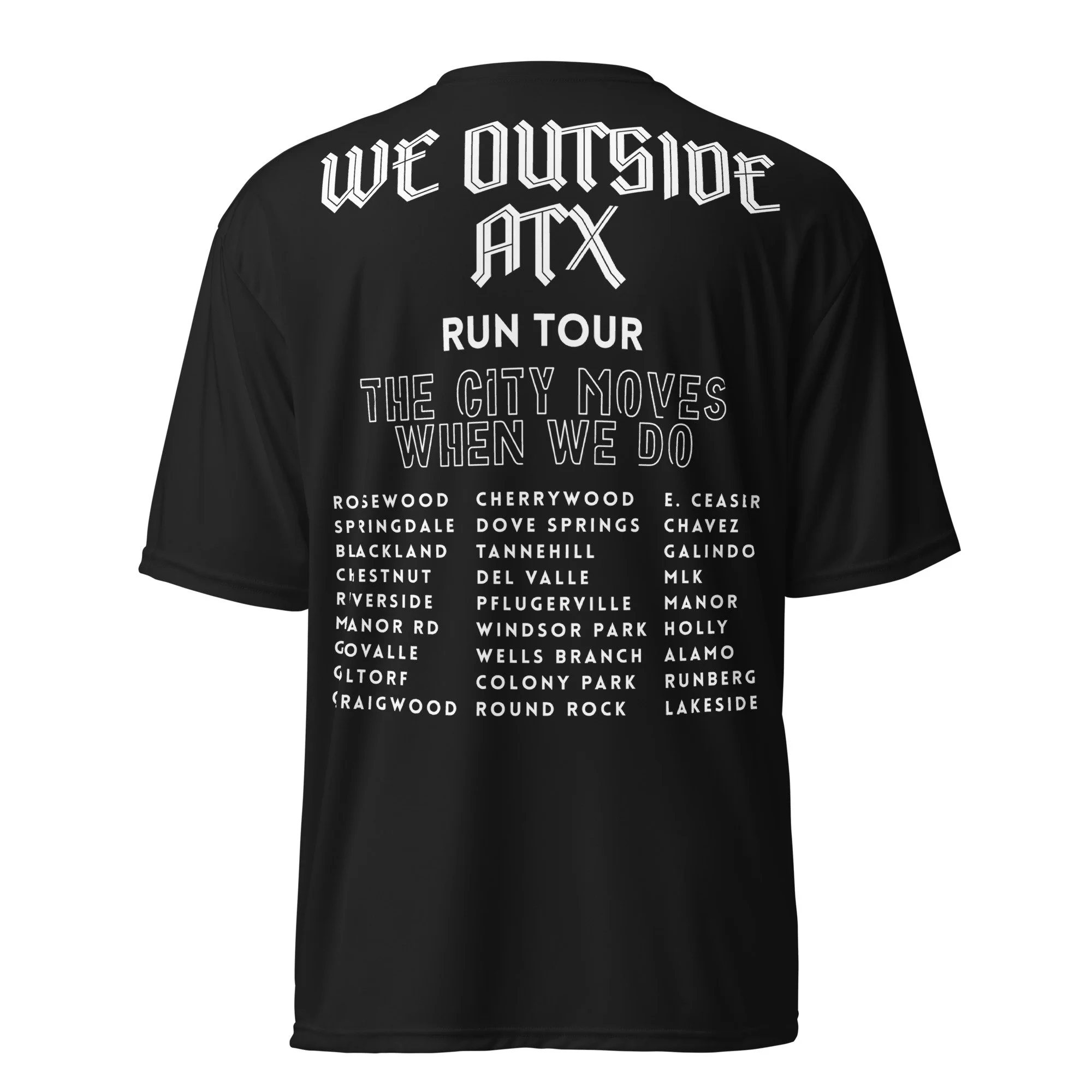 RUN TOUR: White on Black Athletic Tee