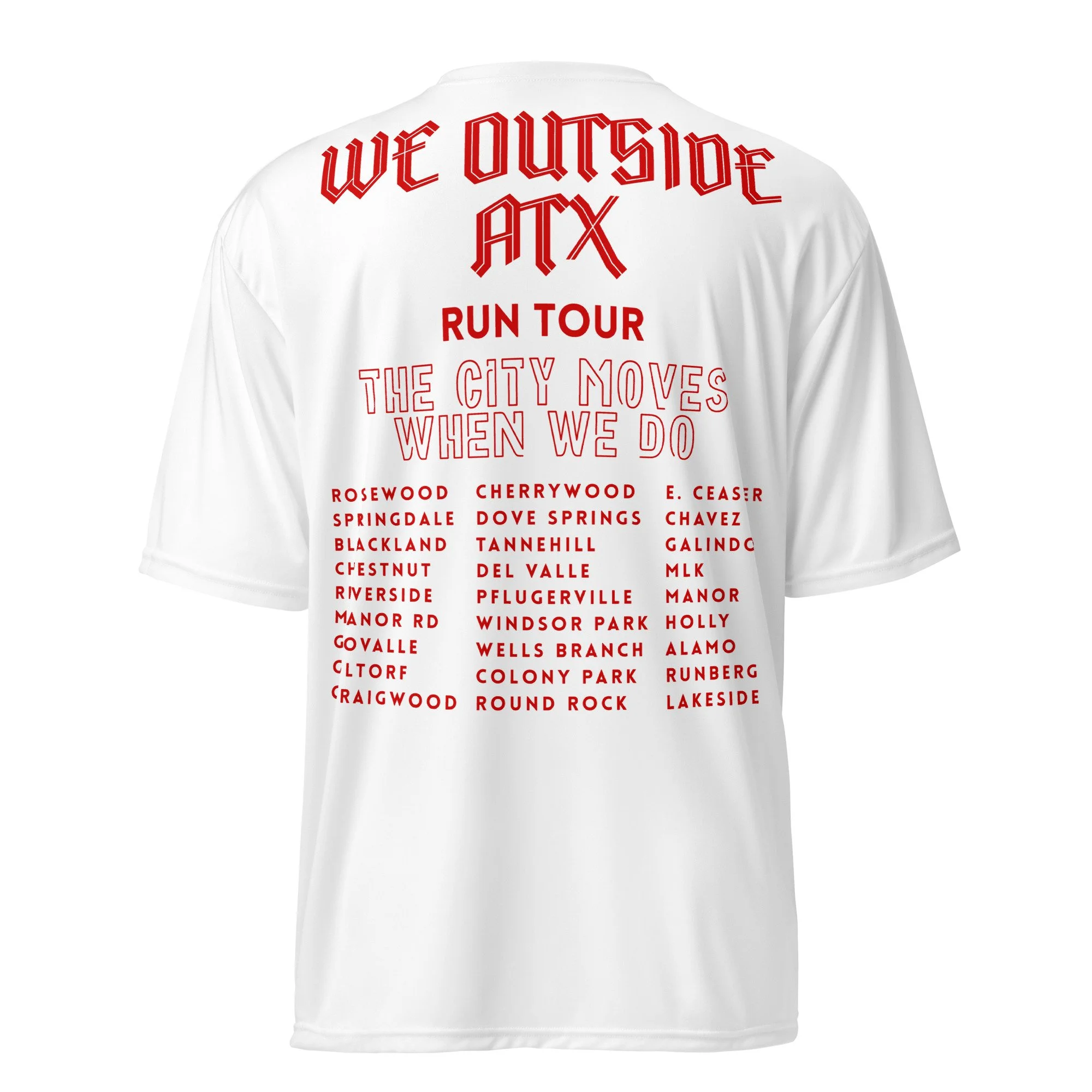 RUN TOUR: Red on White Athletic Tee