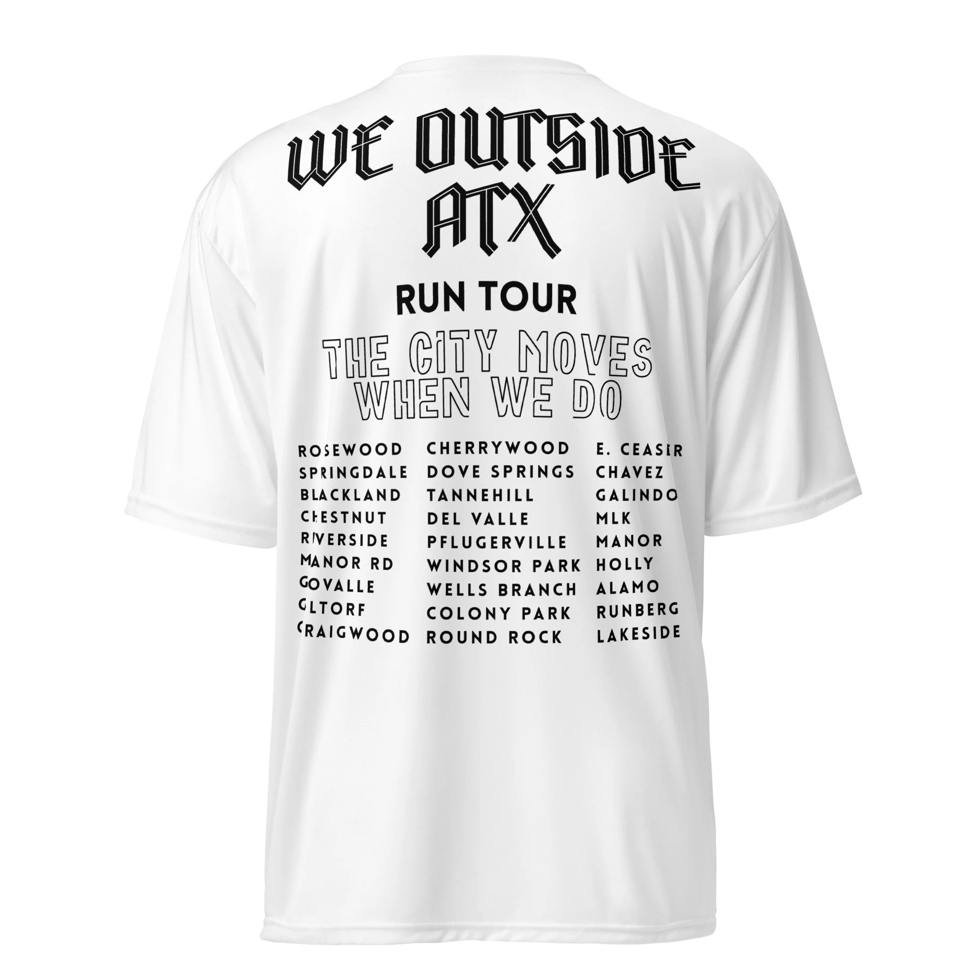 RUN TOUR: Black on White Athletic Tee