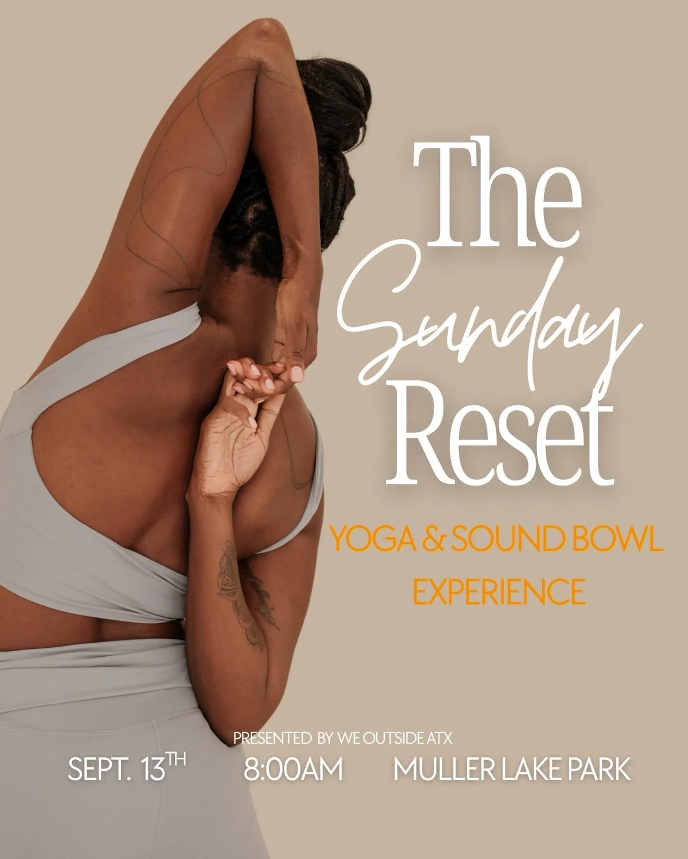Looking for a peaceful way to start your Sunday and step into the new week?

Join us at Mueller Lake Park for an outdoor yoga + sound bowl experience centered on movement, release, and rest.

Sabrina will be back to guide us through yoga, followed by