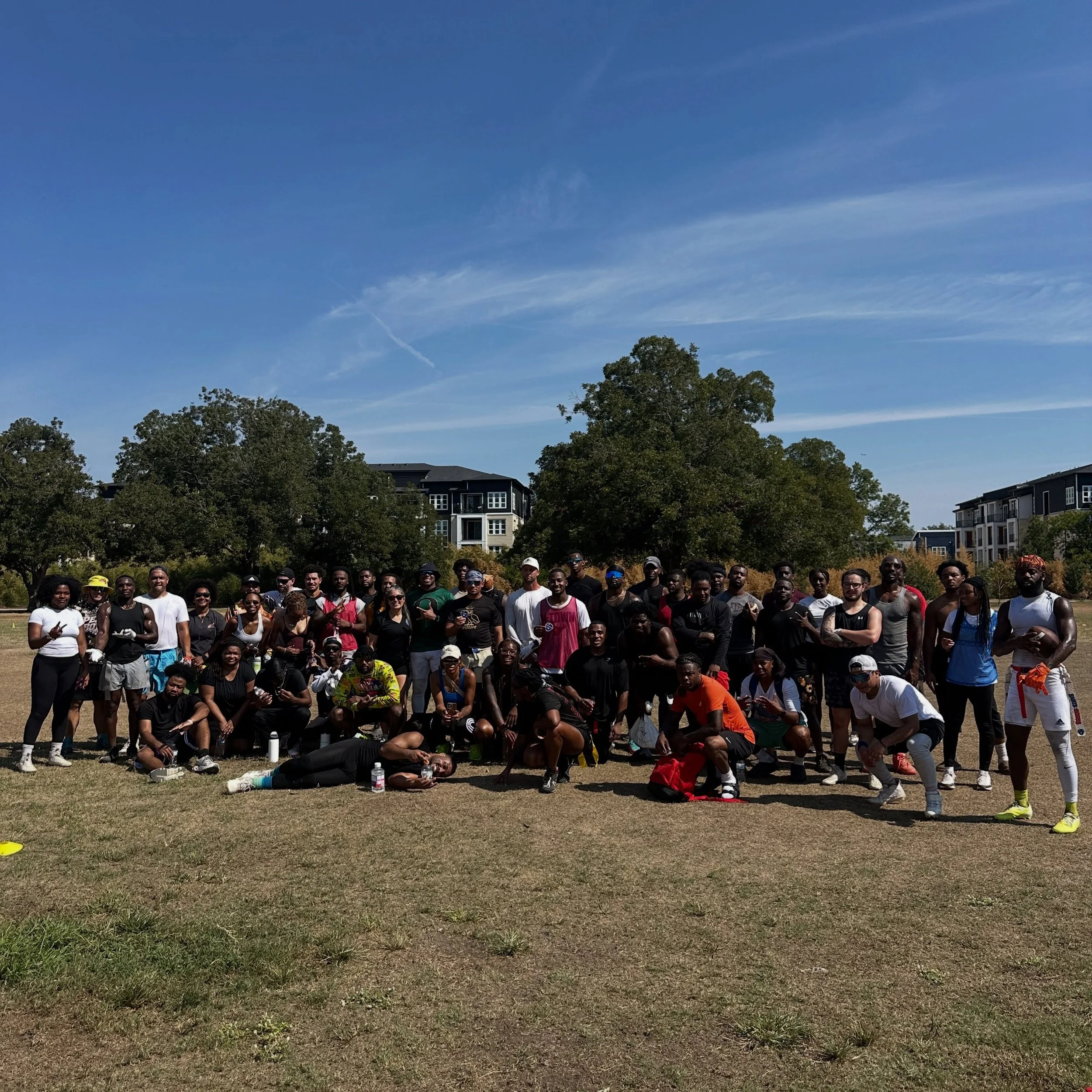 Shoutout to everyone who joined us for flag football this morning! 

And big shoutout to @saintsandsinnersathletics for partnering with us! 

We had three games going at once but yall weren&rsquo;t playing no games 

For everyone pictured, and those 