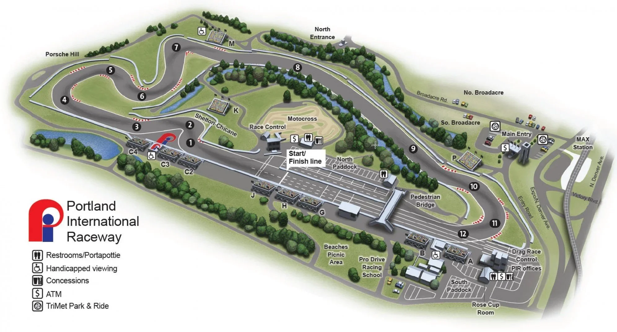 Map of the Portland International Raceway