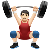 Cartoon of a boy lifting a barbell overhead while sitting on a bench
