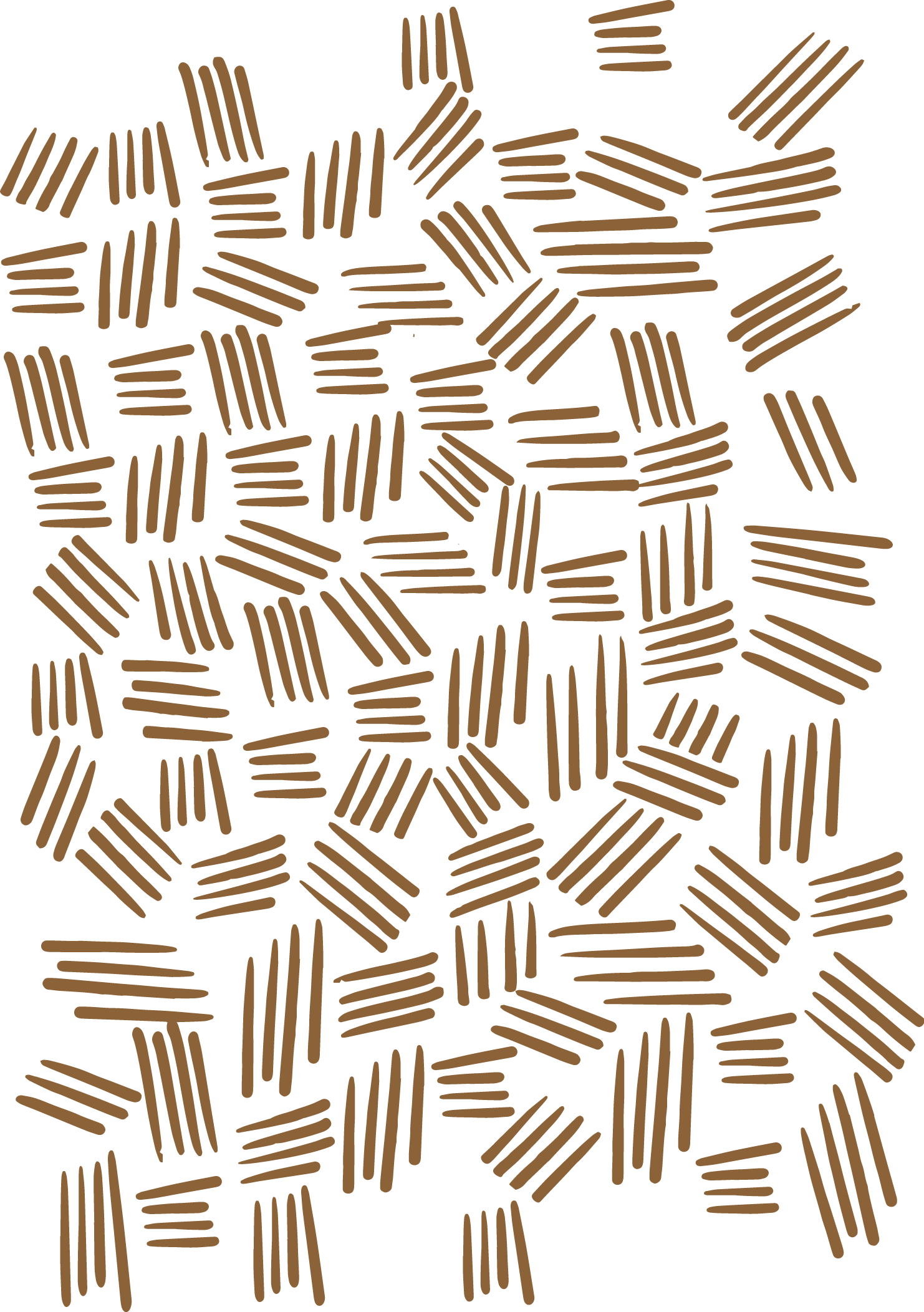 Pattern of brown and black striped pasta on a black background.