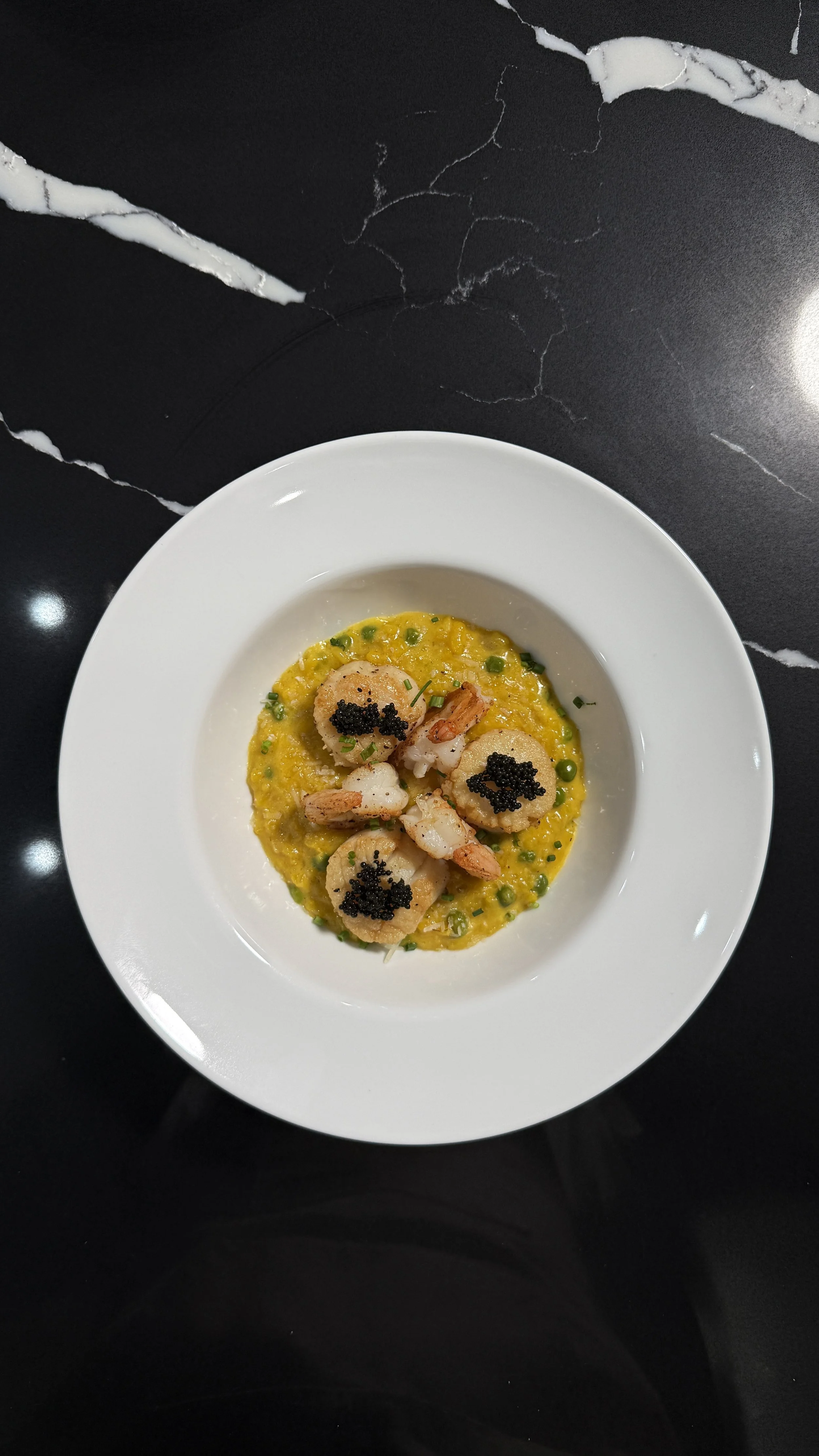 Recipe: Saffron Seafood Risotto with Seared Scallops, Shrimp &amp; Caviar