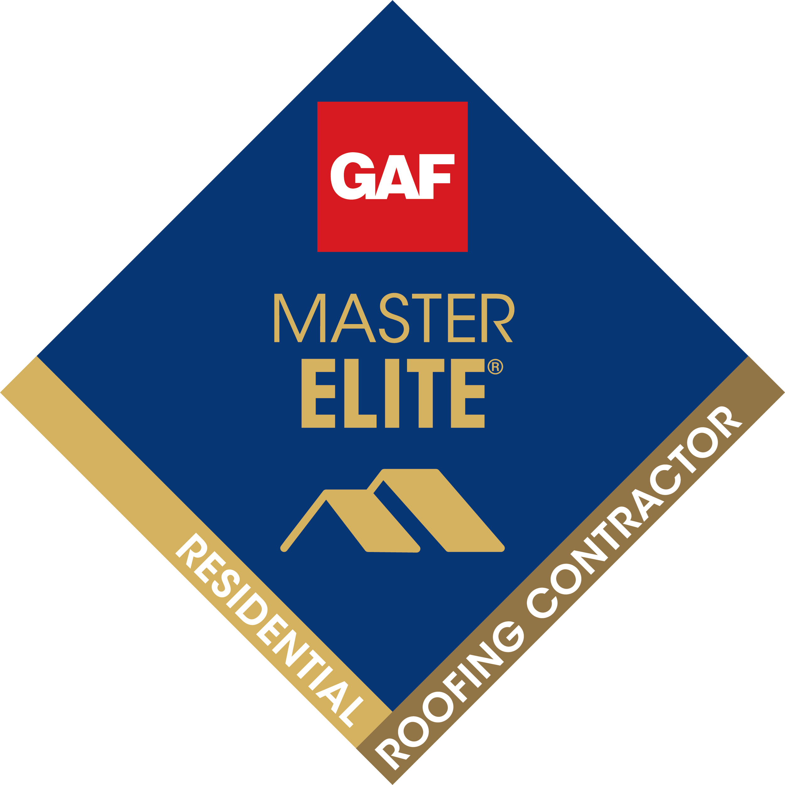 GAF Master Elite residential roofing contractor diamond logo