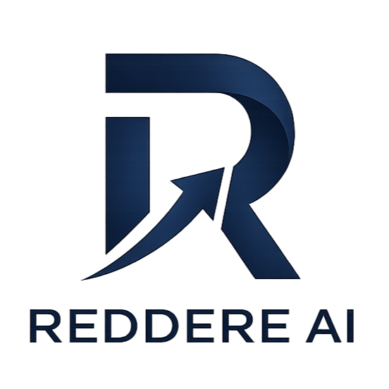 A logo with a large stylized letter R, a curved arrow.