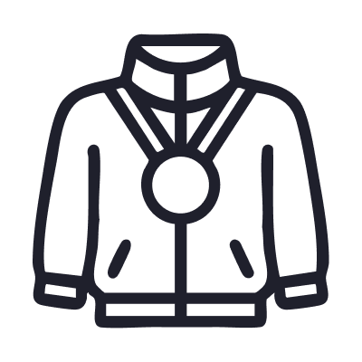 Icon of a tracksuit with a winning medal