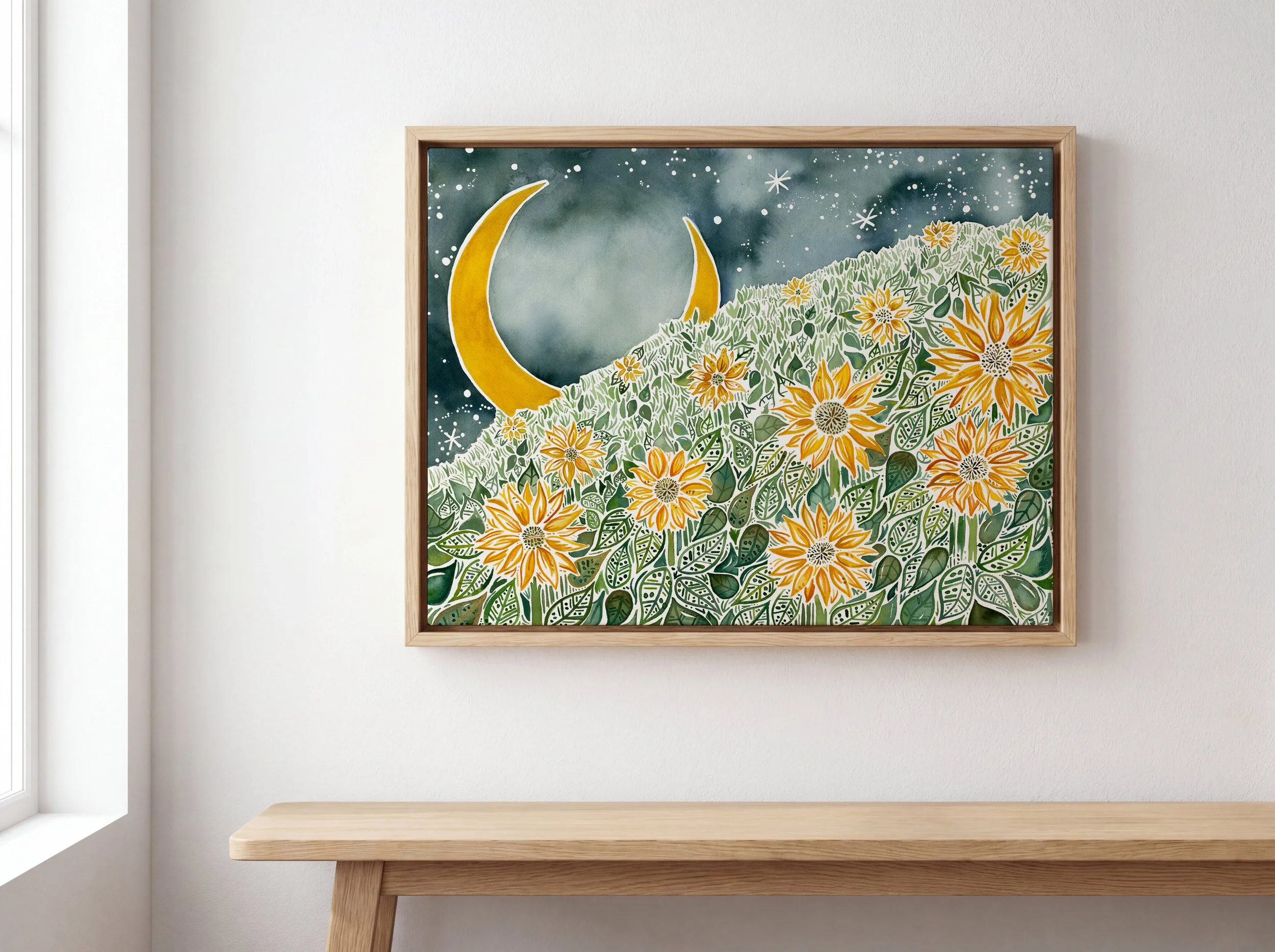 Sunflower field canvas 18x24 bench.jpg