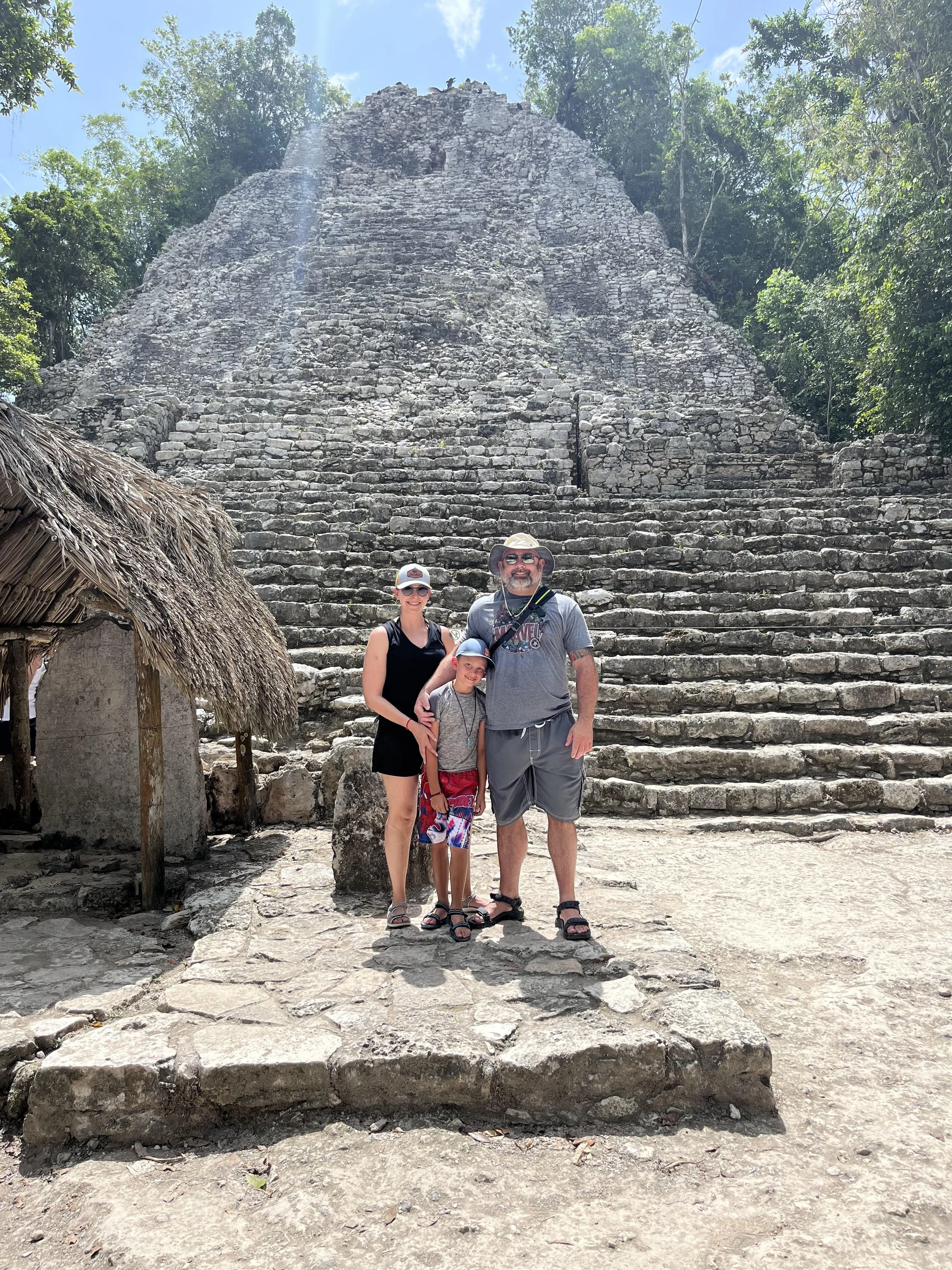 family photo at Coba ruins