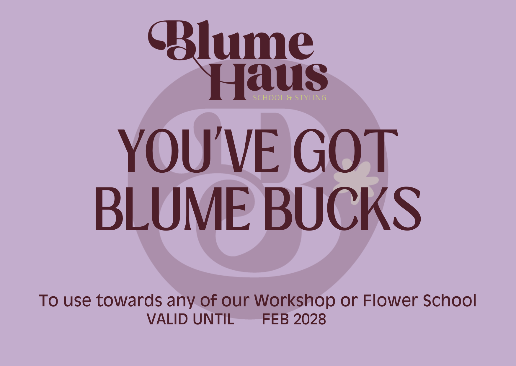 BLUME BUCKS VOUCHER