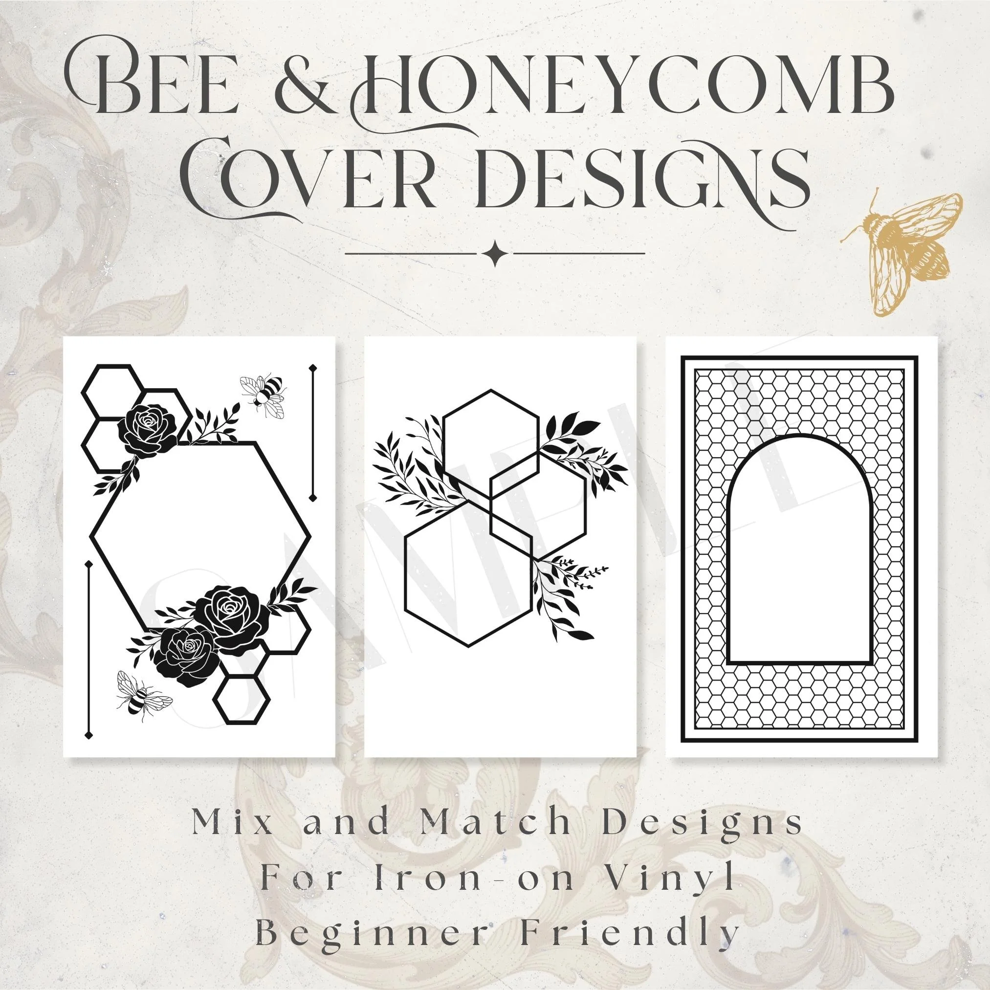Bee Book Cover Designs Set