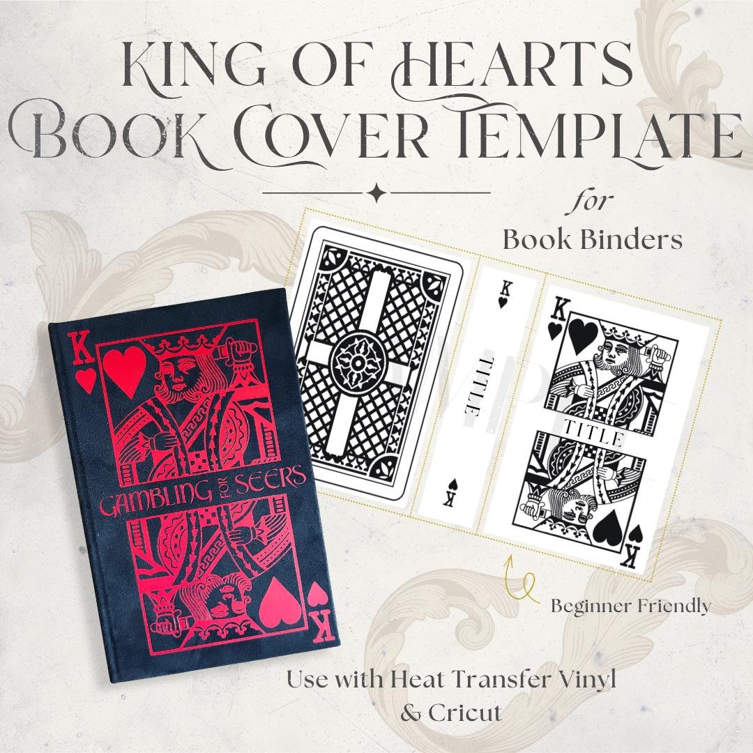 King of Hearts Book Cover Design: Customizable Vinyl Bookbinding (PNG File)