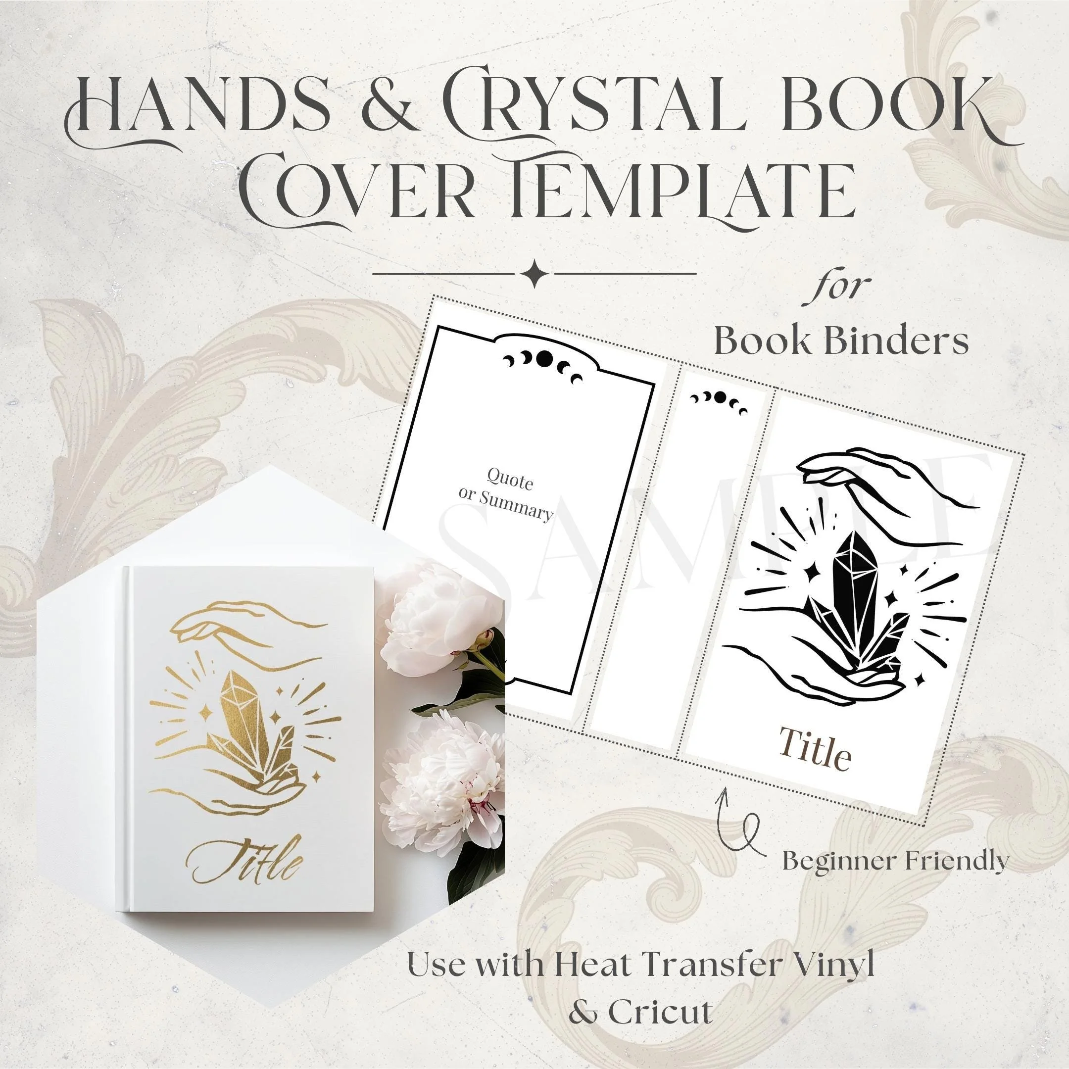 Hands & Crystals Book Cover Template