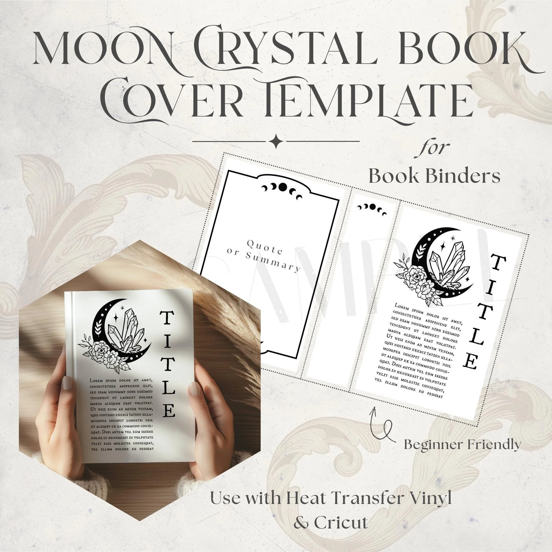 Moon Crystal Book Cover Template