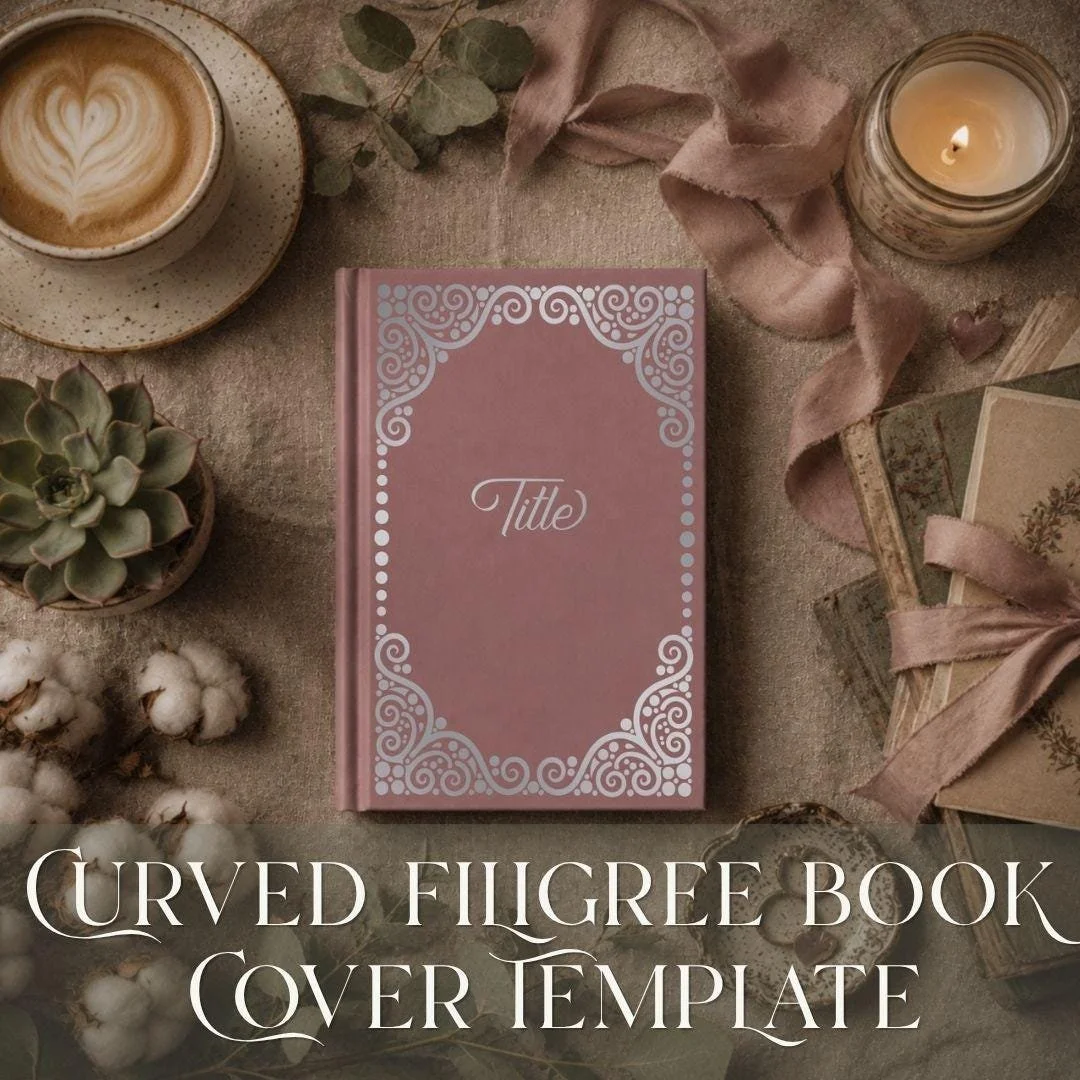 Curved Filigree Book Cover Template