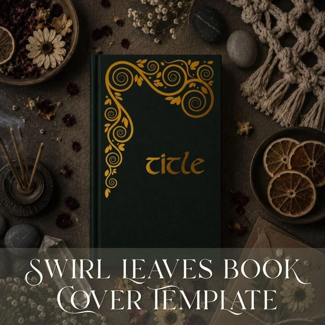 Swirl Leaves Book Cover Template