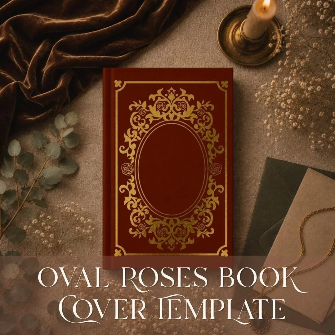 Oval Roses Book Cover Template