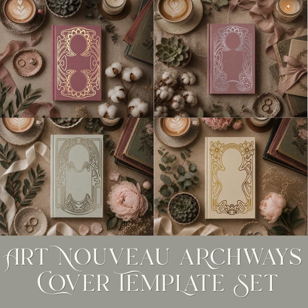 Art Nouveau Archways Book Cover Template Set