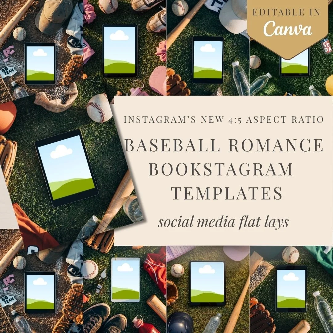 Baseball Romance Bookstagram Flatlay | 20 Templates for Canva