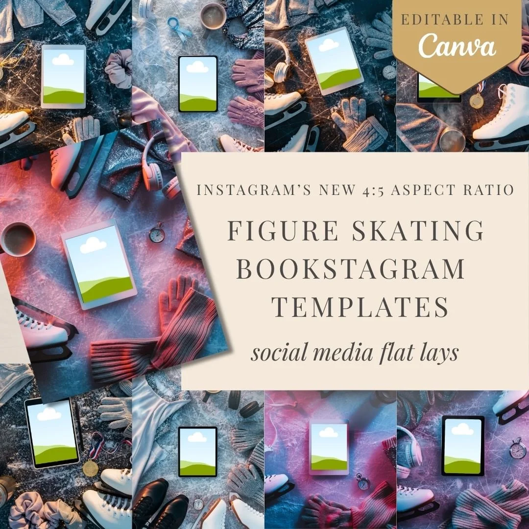 Figure Skating Romance Bookstagram Flatlay | 20 Templates for Canva