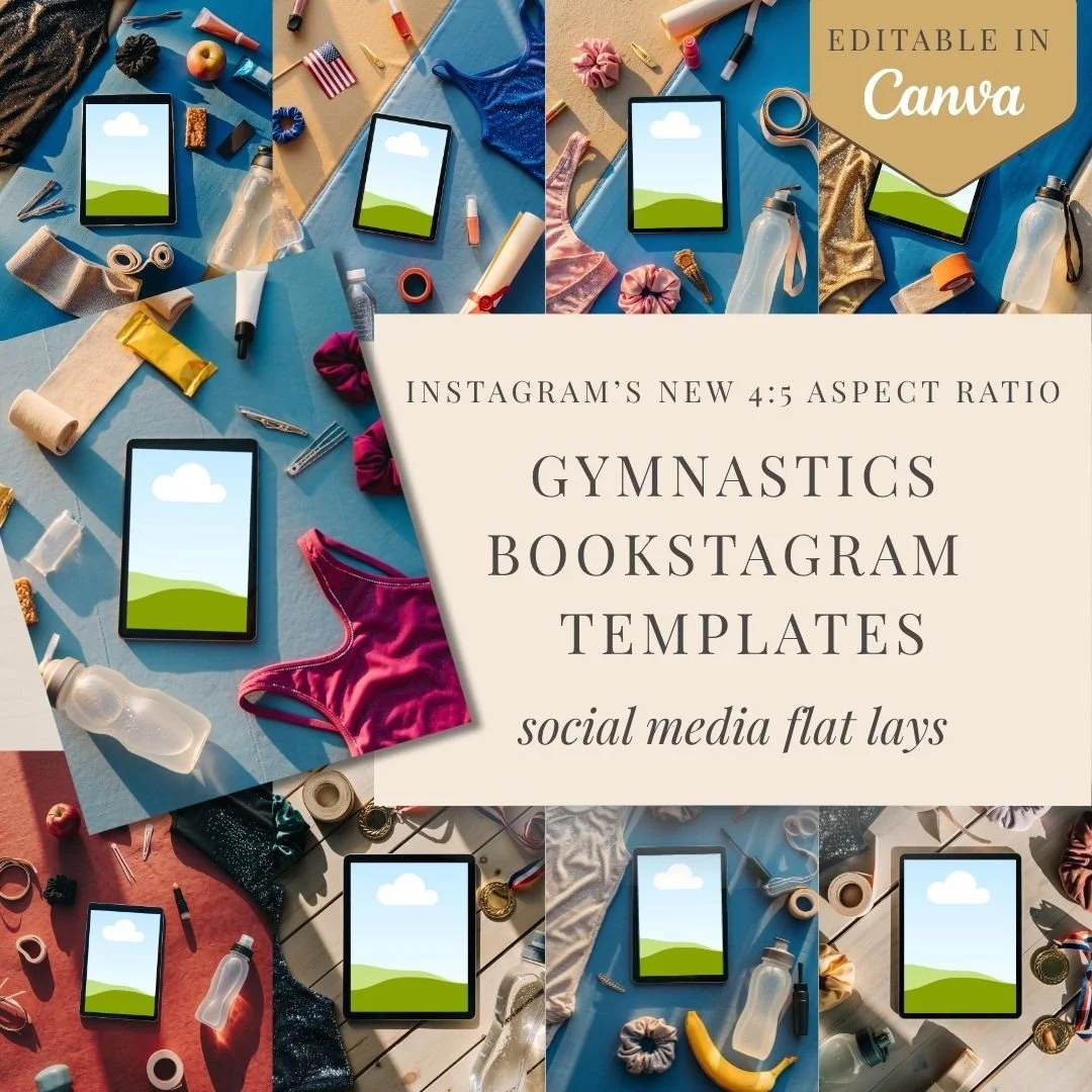Gymnastics Romance Bookstagram Flatlay | 20 Templates for Canva