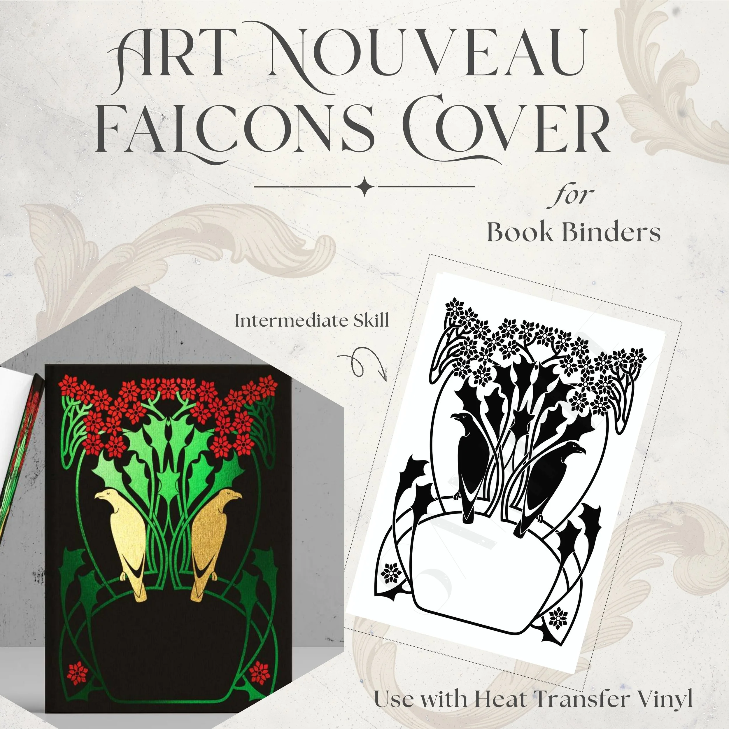 Art Nouveau Falcons Book Cover Template