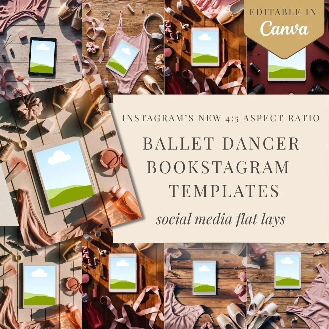 Ballet Romance Bookstagram Flatlay | 20 Templates for Canva