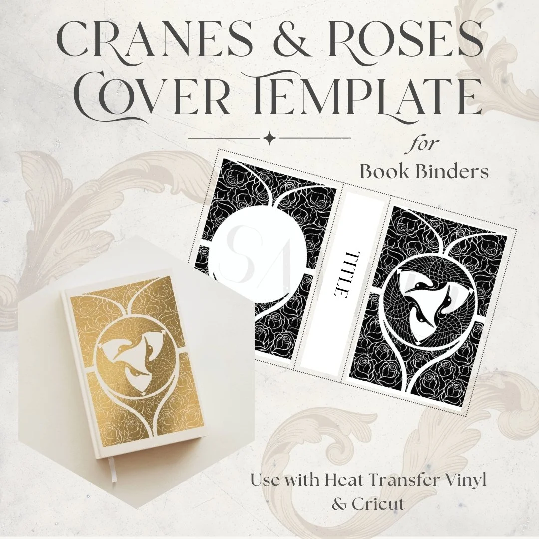 Cranes and Roses Book Cover Template