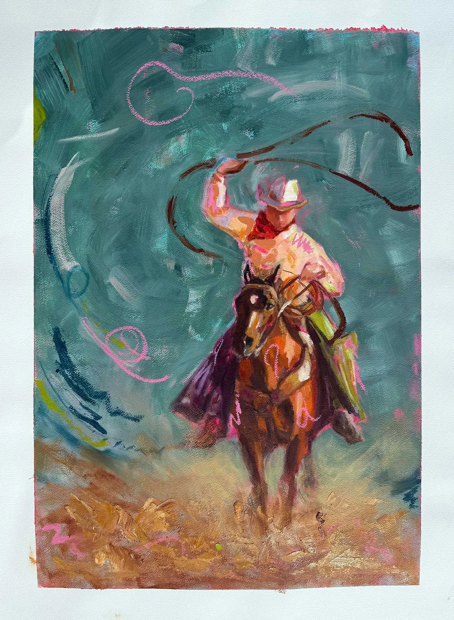 Running Rider with Lasso