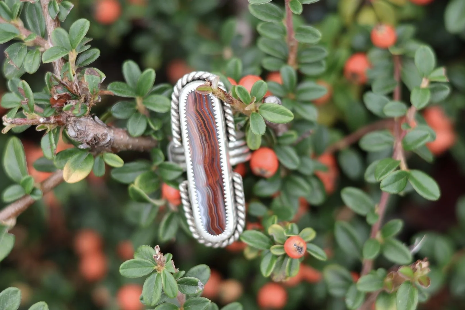 Mexican Lace Agate Ring - Size 7.75