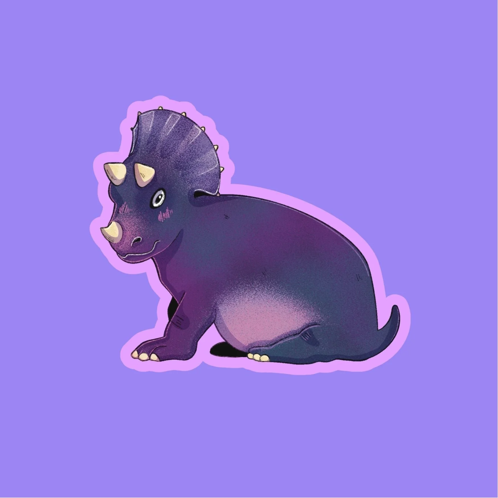 Triceratops- Sticker Impermeable (8x8cm)