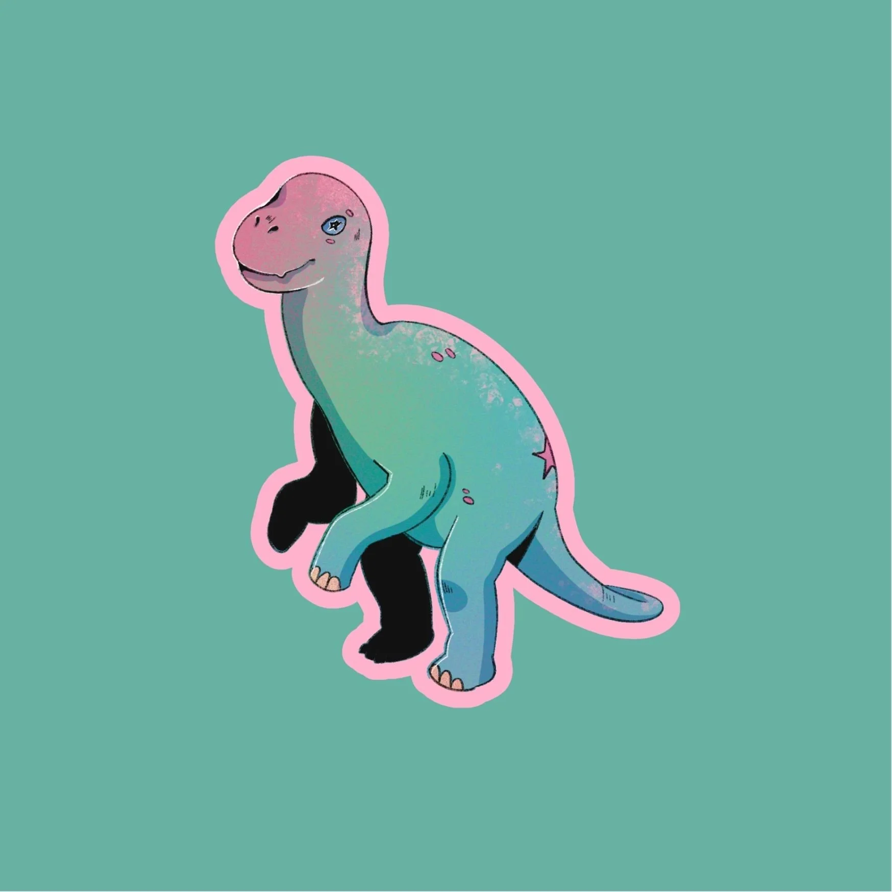 Brontosaurio- Sticker Impermeable (8x8cm)