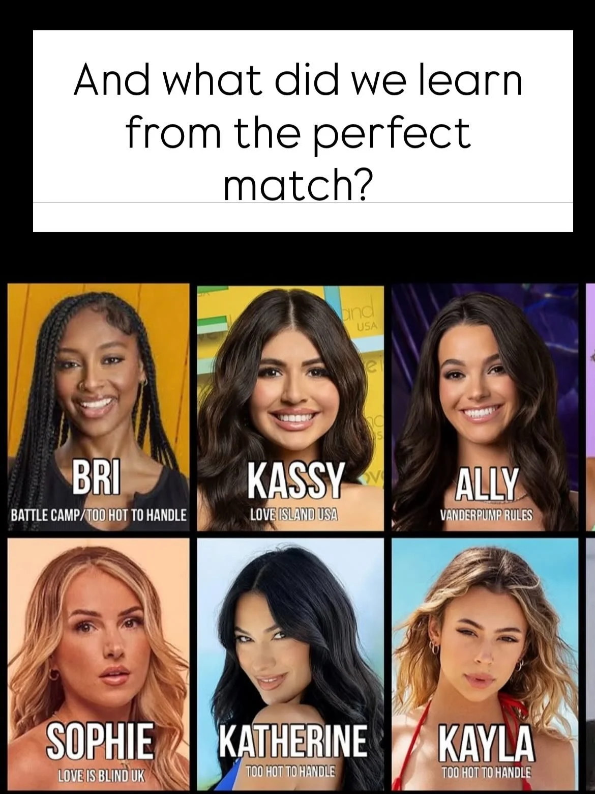 Lessons were learned 

#perfectmatch #netflixperfectmatch #prelicensedtherapist #realitytvmemes #loveisblind